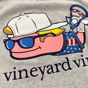 Vineyard Vines Men's Gray Lacrosse Whale T-Shirt